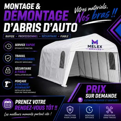 montage d'abris d'auto, View more
