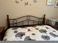 Queen Head Board and bed frame AND Mattresses  ~ Great Condition