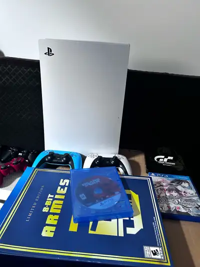PS5 for sale In excellent condition Has a 1TB NVME SSD, for faster speeds Comes with 2 controllers:...