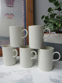 5 Porcelain Coffee Mugs by Rorstrand, Sweden