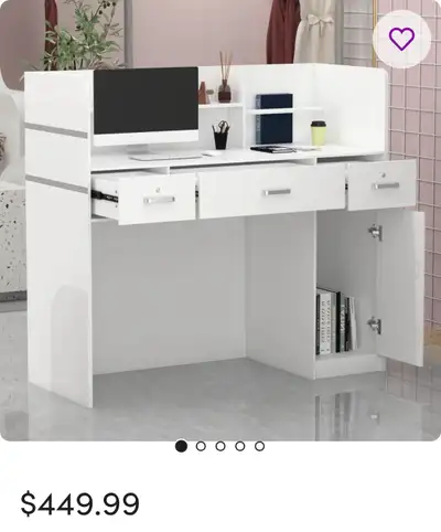 White reception desk, View more