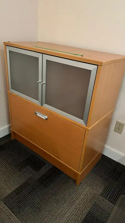MOVING!!! IKEA GALANT Single Filing Cabinet w/ 2 Glass Doors, View more