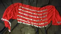 red and silver egyptian belly dance coin belt-10.00