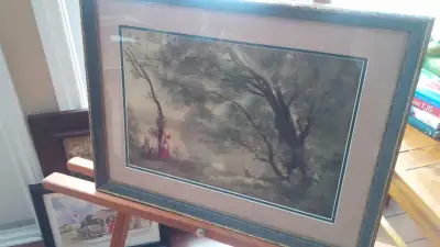 Beautiful Victorian Scene, Framed Under Glass, View more