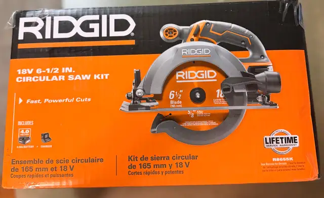 RIDGID 18V Cordless 6 1/2” Circular Saw Kit w/ 4 Ah Battery in Power Tools in Kingston - Image 2