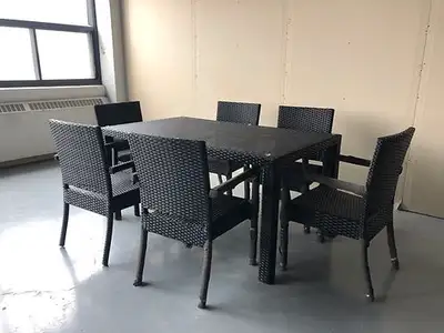 Ensemble de patio en rotin et osier neuf, cadre en aluminium noi, View more