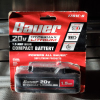 Bauer 20V HyperMax Lithium 1.5 Ah High Capacity Battery Lithium