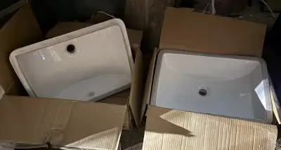 Cantrio Undermount Bathroom Sinks- 2 Identical Sinks Available, View more