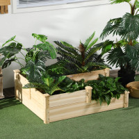 3 Tier Raised Garden Bed, Wooden Raised Planter Box Kit for Grow