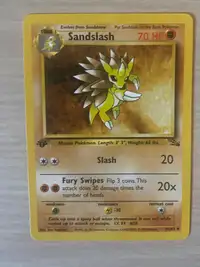 Pokemon 1st EDITION Sandslash card from Fossil set MINT