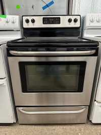  Frigidaire stainless steel black glass stove