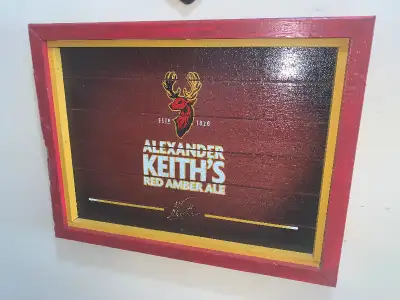 Vintage Alexander Keith Red Wood sign, excellent condition features a solid wood sign, Hand Painted,...