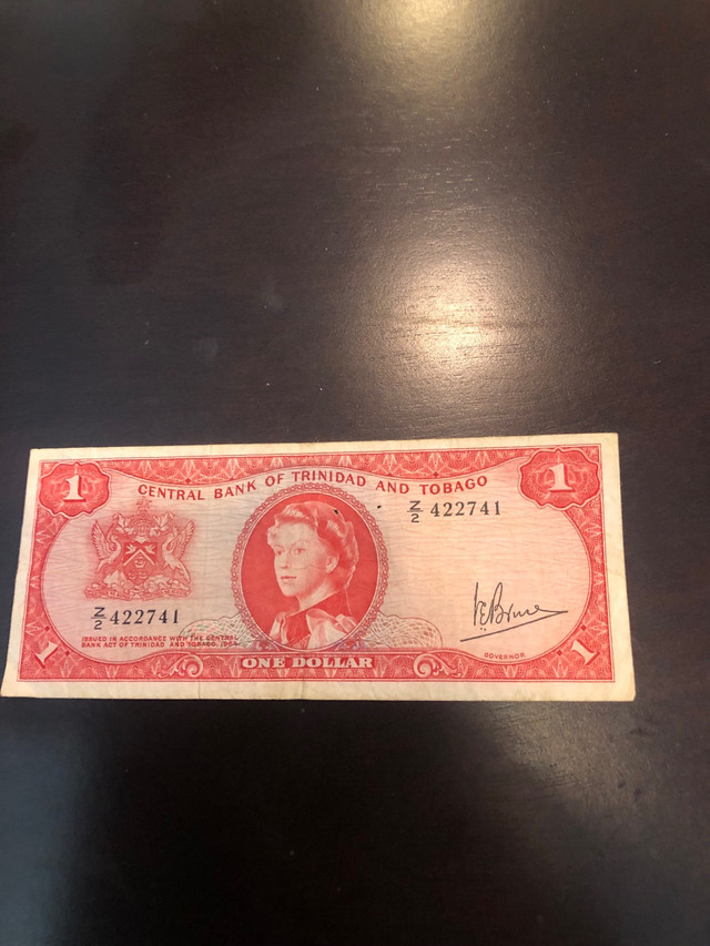 1964 One Dollar Bill Trinidad and Tobago in Hobbies & Crafts in Gatineau
