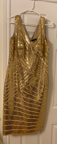 Gold sequin dress
