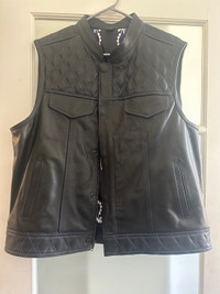 Biker leather vest