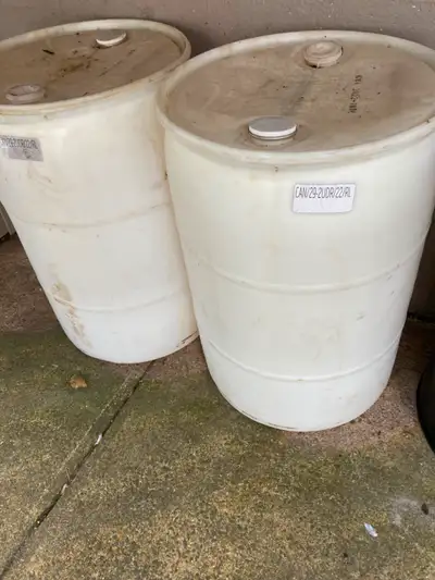 Up for sale. I have some 55 gallon plastic barrels. The barrels are empty and in good condition. The...