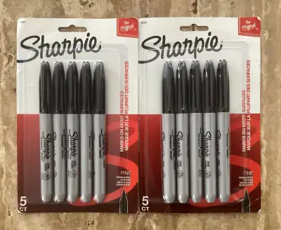 NIP: SHARPIE Fine Point Tip Permanent Markers, Black, 2 x 5 Pack, View more