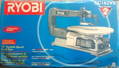 RYOBI 16" Variable Speed Scroll ludes Saw include Pin End Blade, View more