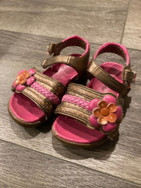 Brown and pink sandals toddler 7