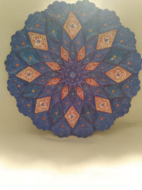 Iranian Enamel Painted Copper Plate