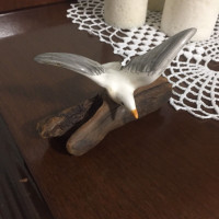 Vintage Ceramic Seagull Figurine on Driftwood #2