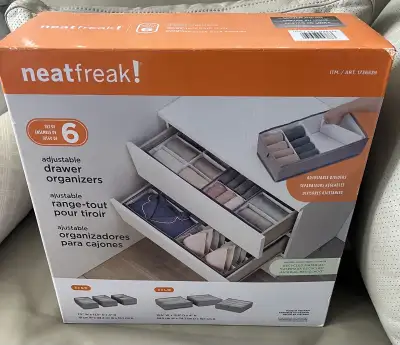 Neatfreak 6pc Adjustable Drawer Organizer, 50pk Black Hangers, View more