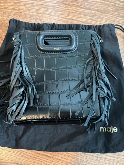 Maje Croc-embossed leather mini bag, View more