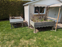 2 raised garden planters (wood) -PENDING