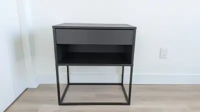 Ikea VIKHAMMER nightstand / table de chevet, black/noir, View more