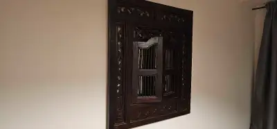 Hand Carved Wood Mirror 80cm x 90cm, View more