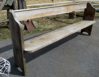 Antique Thick Pine Bench 7 ft long needs TLC