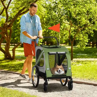Dog Bike Trailer, 2-in-1 Dog Wagon Pet Stroller for Travel with , View more