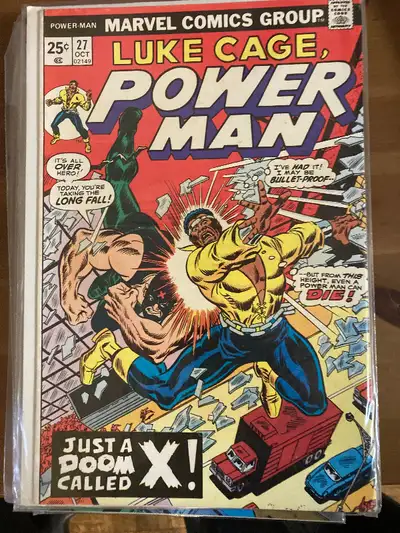 I am offering Luke Cage - Power Man #27, (1975). - 1st appearance of X, The Marvel. Early George Per...