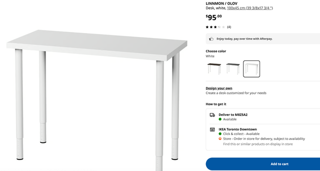IKEA Table with adjustable height legs in Desks in City of Toronto - Image 2