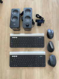 Logitech Bundle - wireless mice, keyboards, webcam, speakers