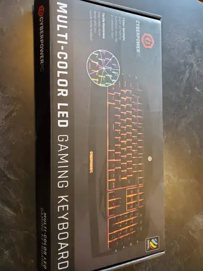Cyberpower gaming keyboard and mouse., View more