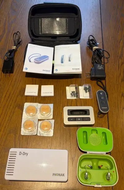 Hearing aids(w/bluetooth) and all related accessories and extras.I have really only used them 5or6 t...