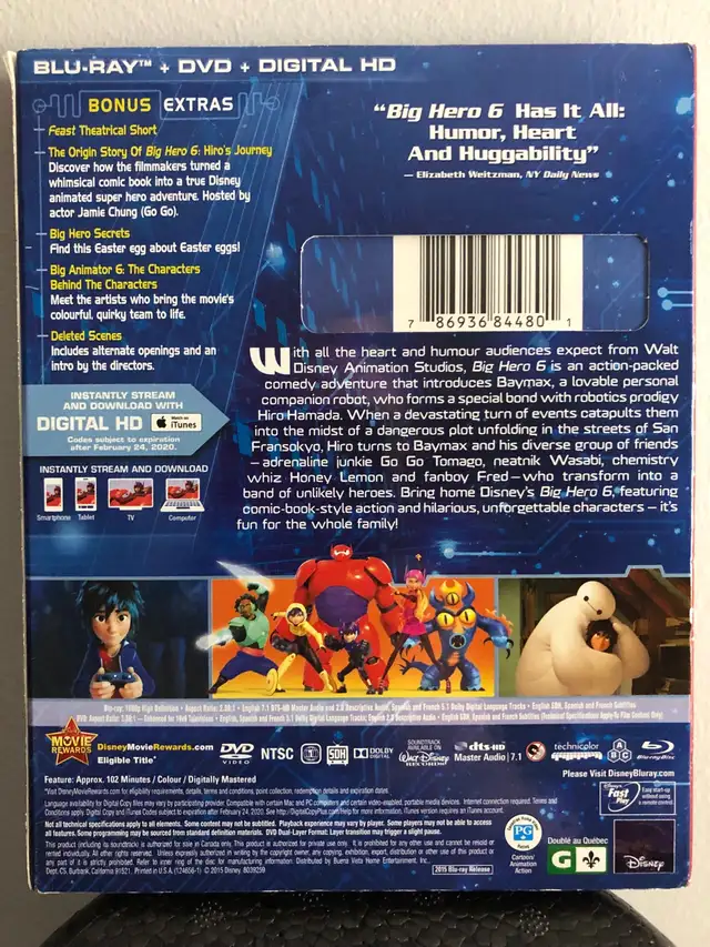 Big Hero 6 Blu-ray in CDs, DVDs & Blu-ray in Hamilton - Image 3