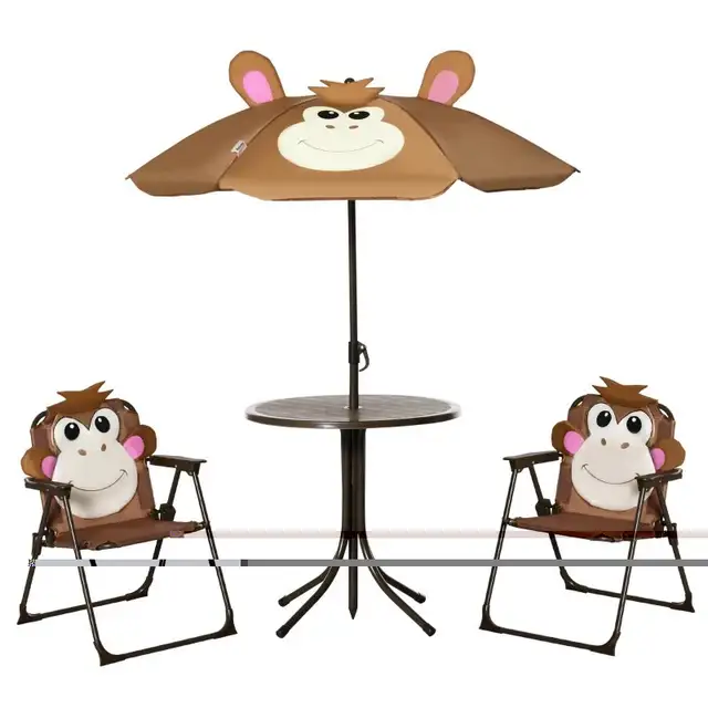 Kids Folding Picnic Table and Chair Set Pattern Outdoor Garden P in Patio & Garden Furniture in Markham / York Region - Image 4
