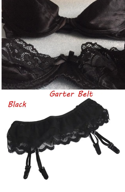 Woman Lace Suspender Garter Belt Stockings Size S. Never worn W have one size 32 lace bra, Used for...