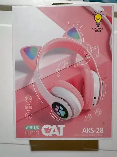 Over Ear Music Headset Glowing Cat Ear Headphones Foldable, View more