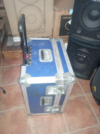 Lighting Road Case with foam insert with wheels and handle BLUE