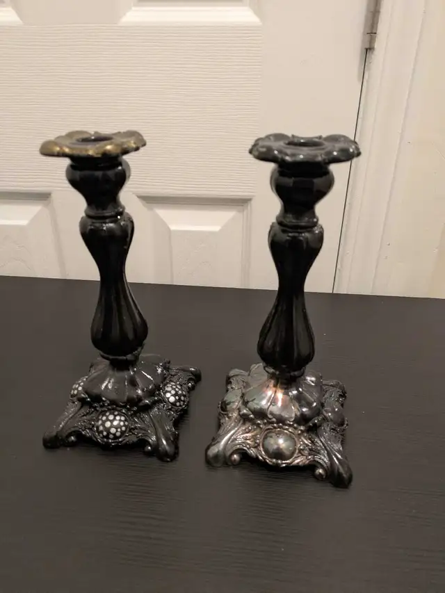 Silver plated tall candlesticks, taper candle holder in Home Décor & Accents in Ottawa - Image 2