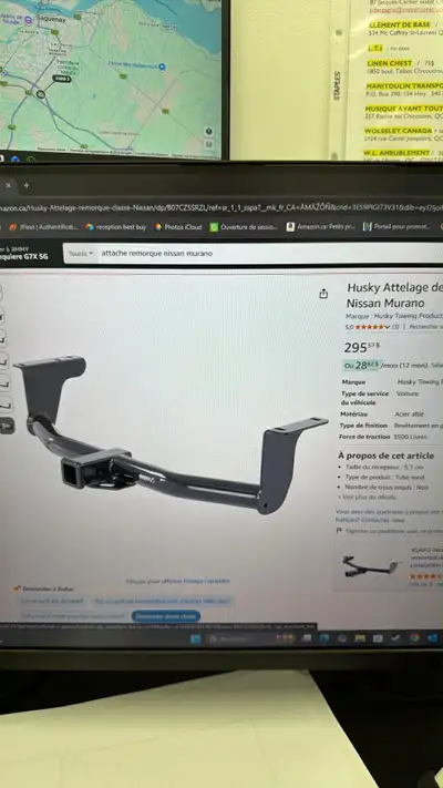 Je vends une attache remorque Husky, conçue spécifiquement pour un Nissan Murano 2021 à 2024. Cet éq...