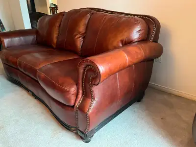 Gorgeous 4 Pieces All Leather Sofa Set Can deliver, View more