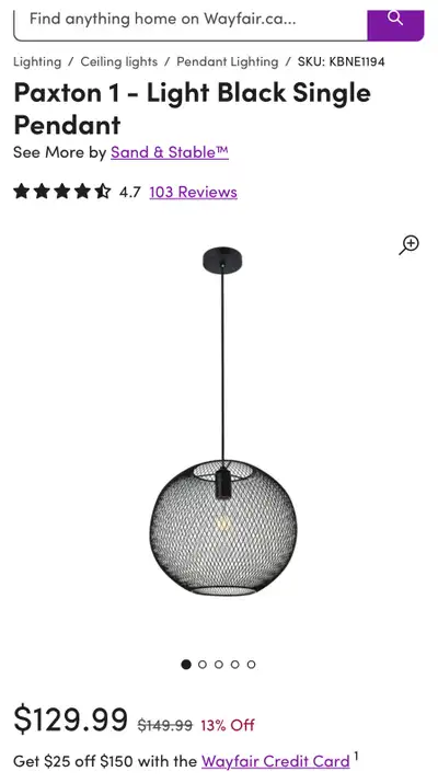 Paxton 1 - Light Black Single Pendant, View more