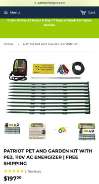 2 kits of Electric fence 100’ each