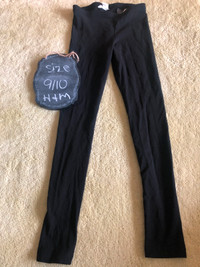 H AND M GIRLS BLACK LEGGINGS - 9/10