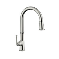 Visentin Brass Pull-Down High Arc Brushed Nickel Kitchen Faucet