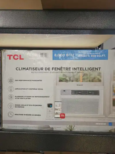 Profitez d'un confort optimal avec ce climatiseur de fenêtre intelligent TCL de 8000 BTU, idéal pour...